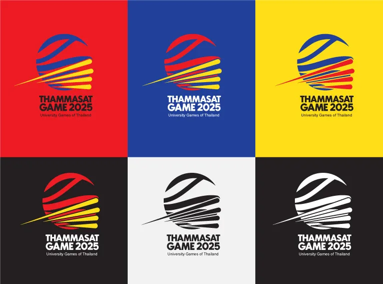 The mark across the competition's six colourways, including the mono and reversed cuts.